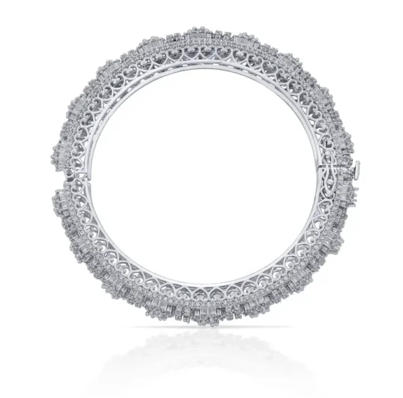 Encrusted Flower Bangle Bracelet