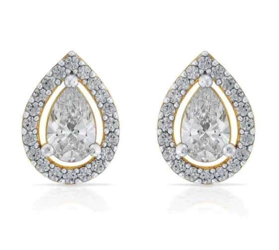 petal stone earring pair